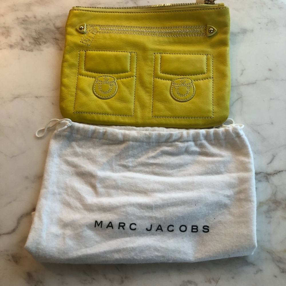 Marc Jacobs yellow calfskin clutch